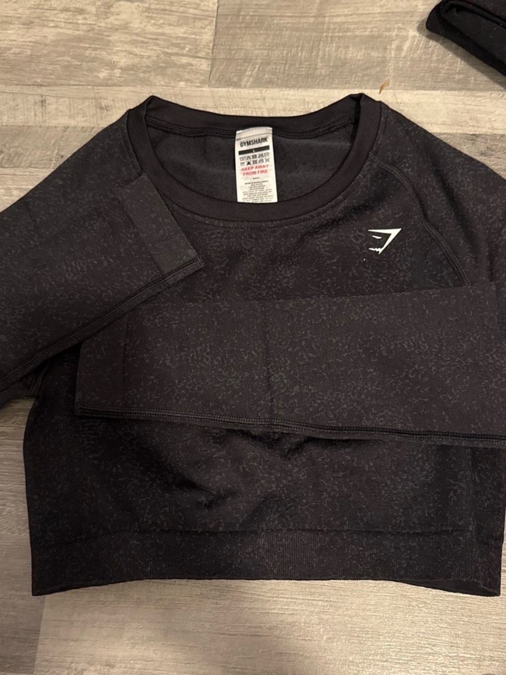 Gymshark Black Performance Tee with Tag Detail
